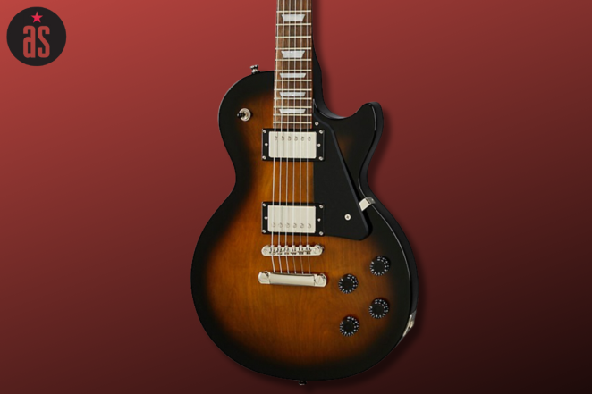 Close up of the Epiphone Les Paul Studio